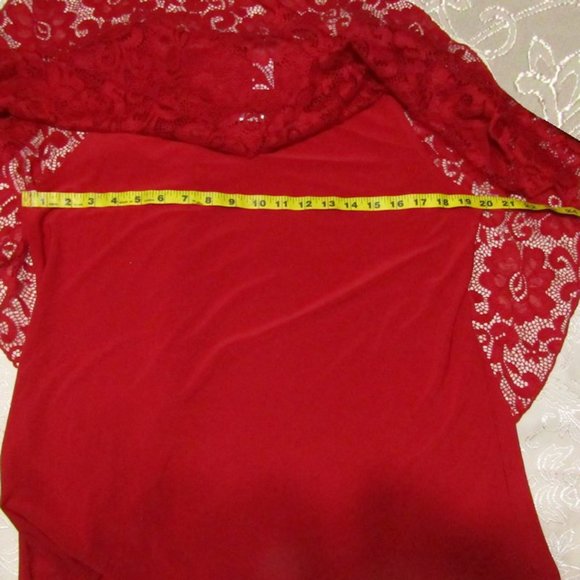 Onix apparel womens blouse size XL sleeveless with lace cape red - Picture 11 of 13